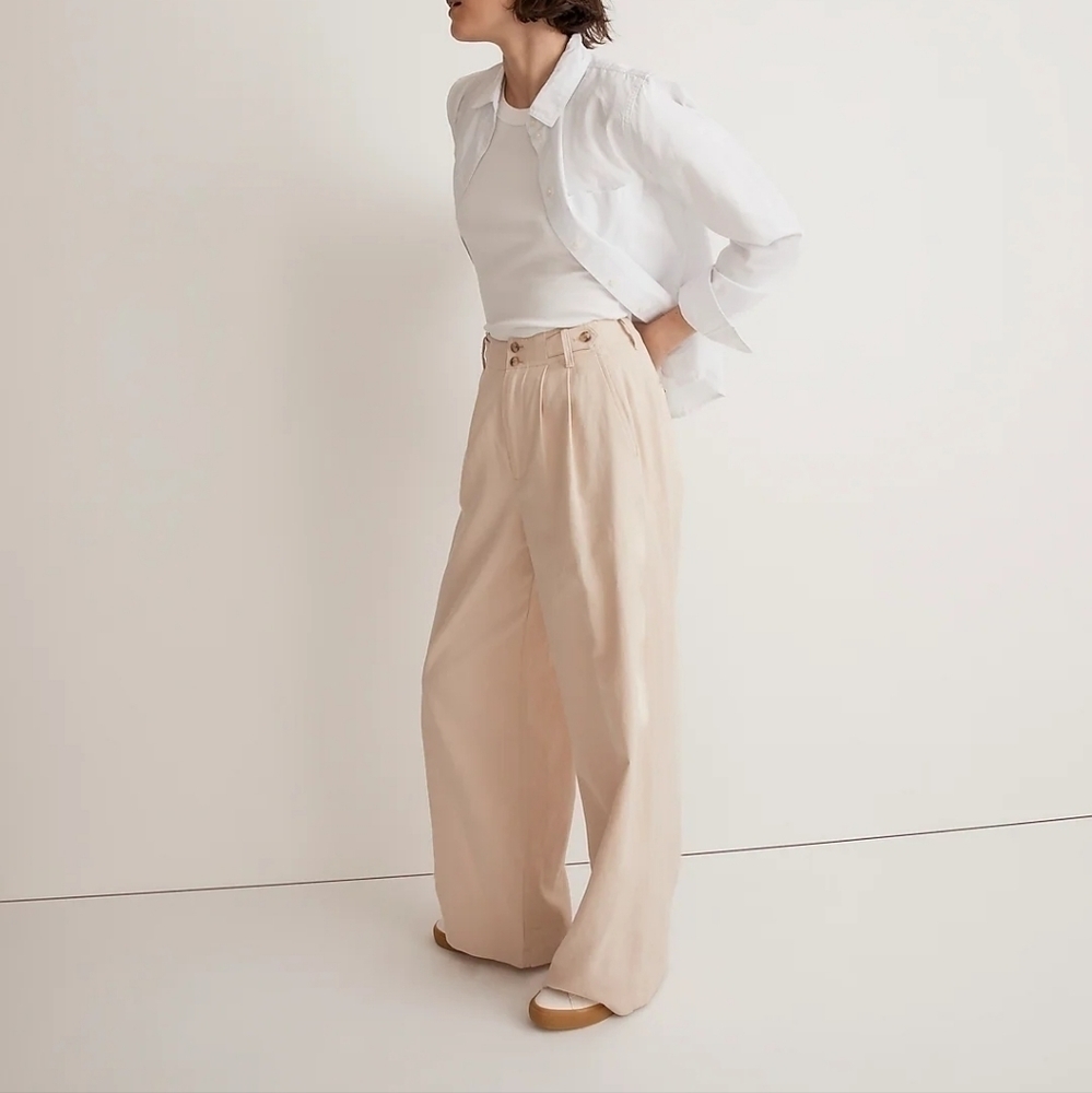 Madewell Cream Wide Leg Pants